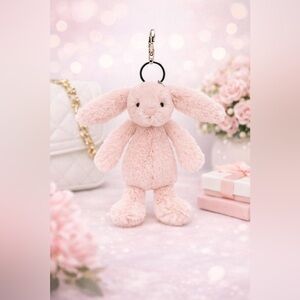 Jellycat Blush Bashful Bunny Bag Charm NWT